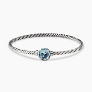 Petite Chatelaine® Bracelet Sterling Silver with Blue Topaz, 3mm